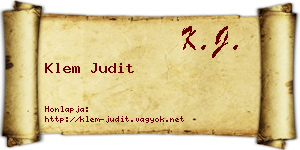 Klem Judit névjegykártya